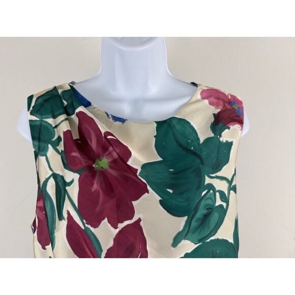 ZARA Floral Print Sleeveless Blousen Wide Leg Keyhole Back Jumpsuit Sz XL - Picture 2 of 7